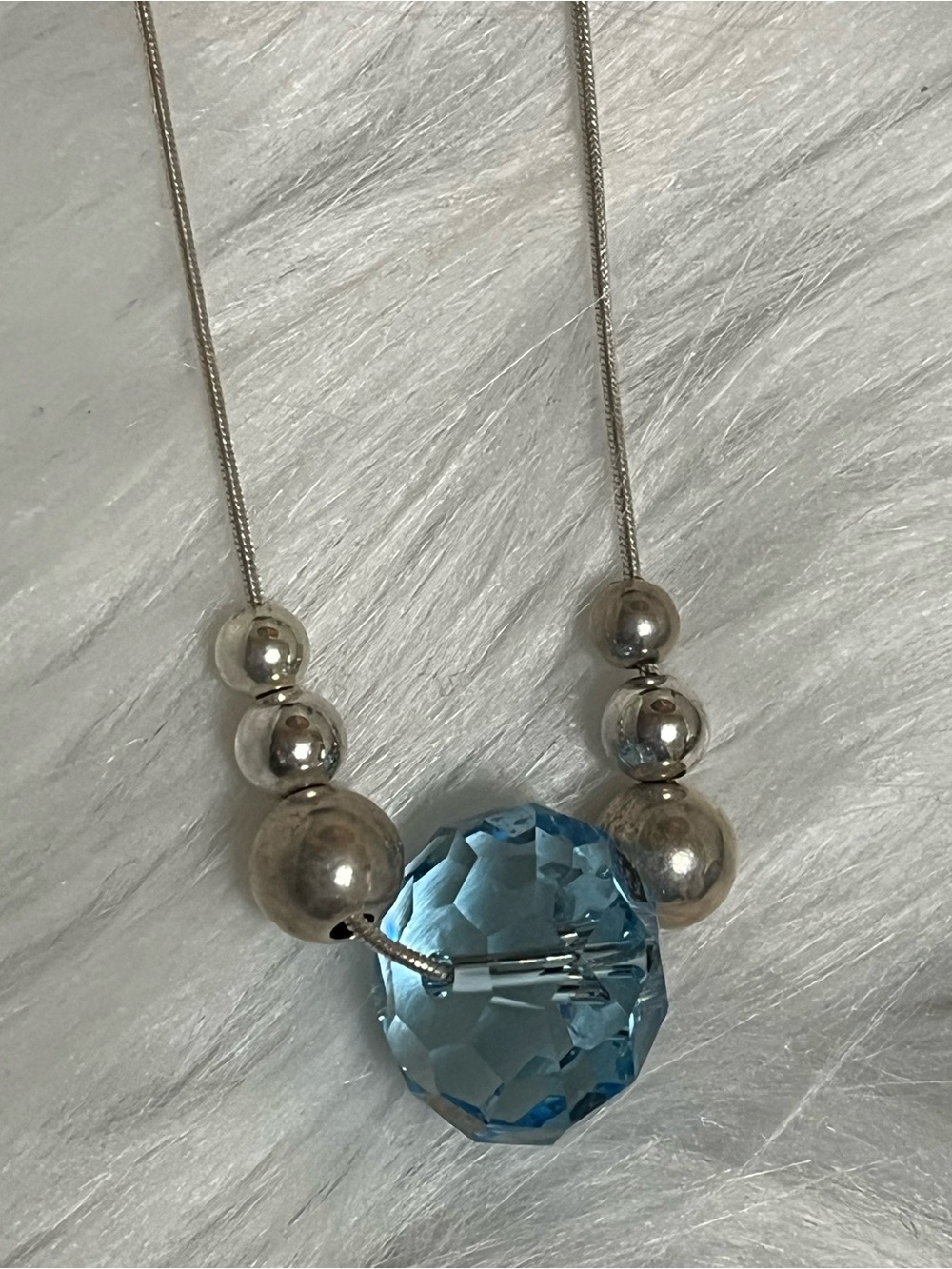 Sterling Aqua Necklace